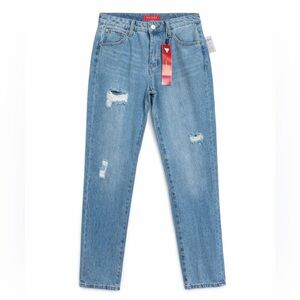 Guess High Rise Straight Jeans – Vintage Distressed Denim NWT